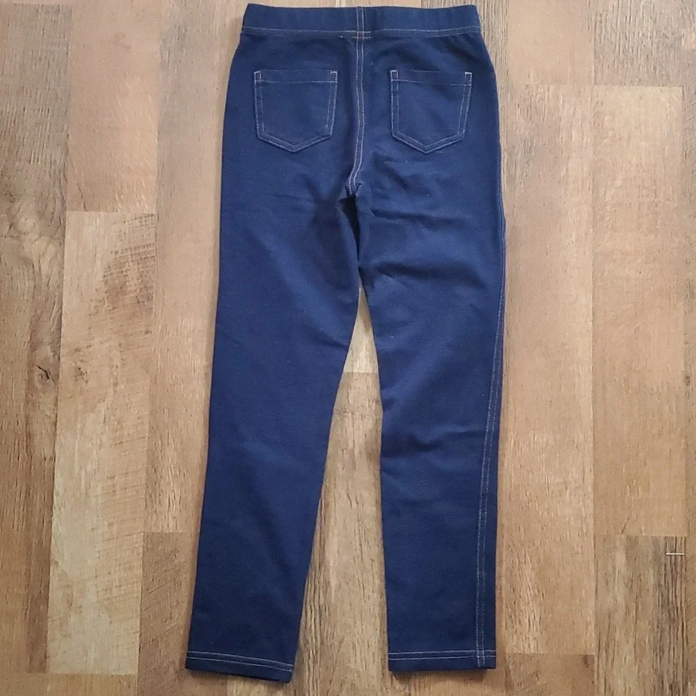 Girls 6X Mix & Match Dark Denim and Carters‎ Brown Floral Leggings 6X- 2 pack!